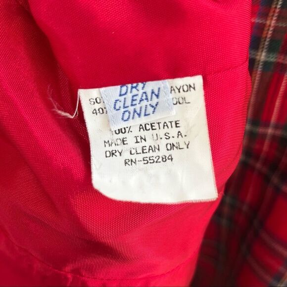 Vintage 80’s David Brooks Red Plaid Two Piece Shorts & Vest Set 8 - Picture 10 of 11